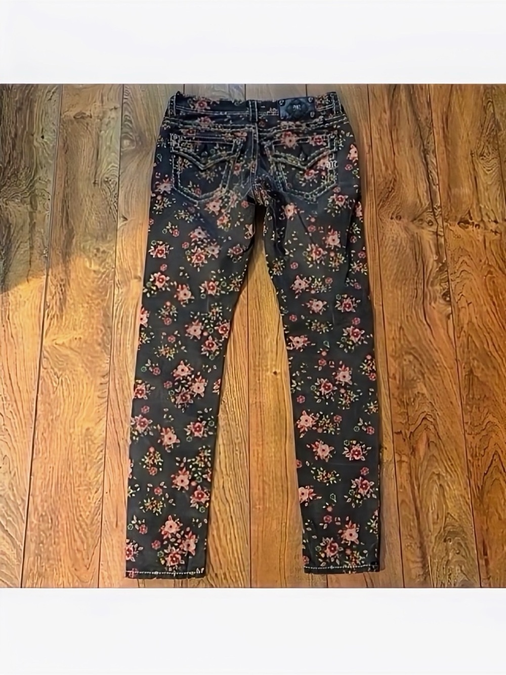Gorgeous Y2K Miss Me Floral Print Ankle Skinny Jeans With 30-1/2” Inseam